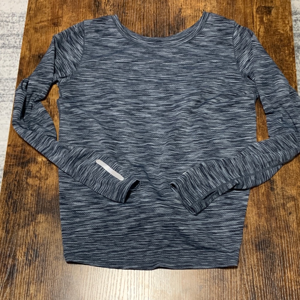 ZYIA Marled Crewneck Long-Sleeve Top - Gray